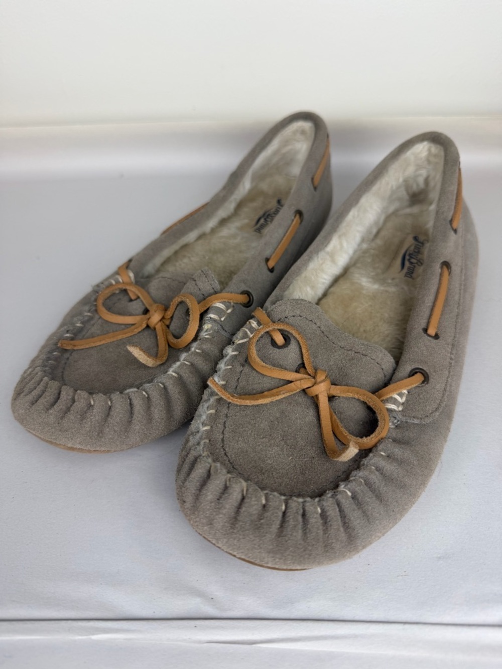 LUCKY BRAND Abelle 3 Leather Faux Fur Sherpa Lined Mocassins size 10